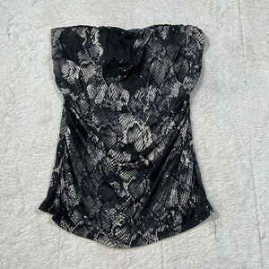 Vintage Y2K Express Snakeskin Bling Ruched Tube Top